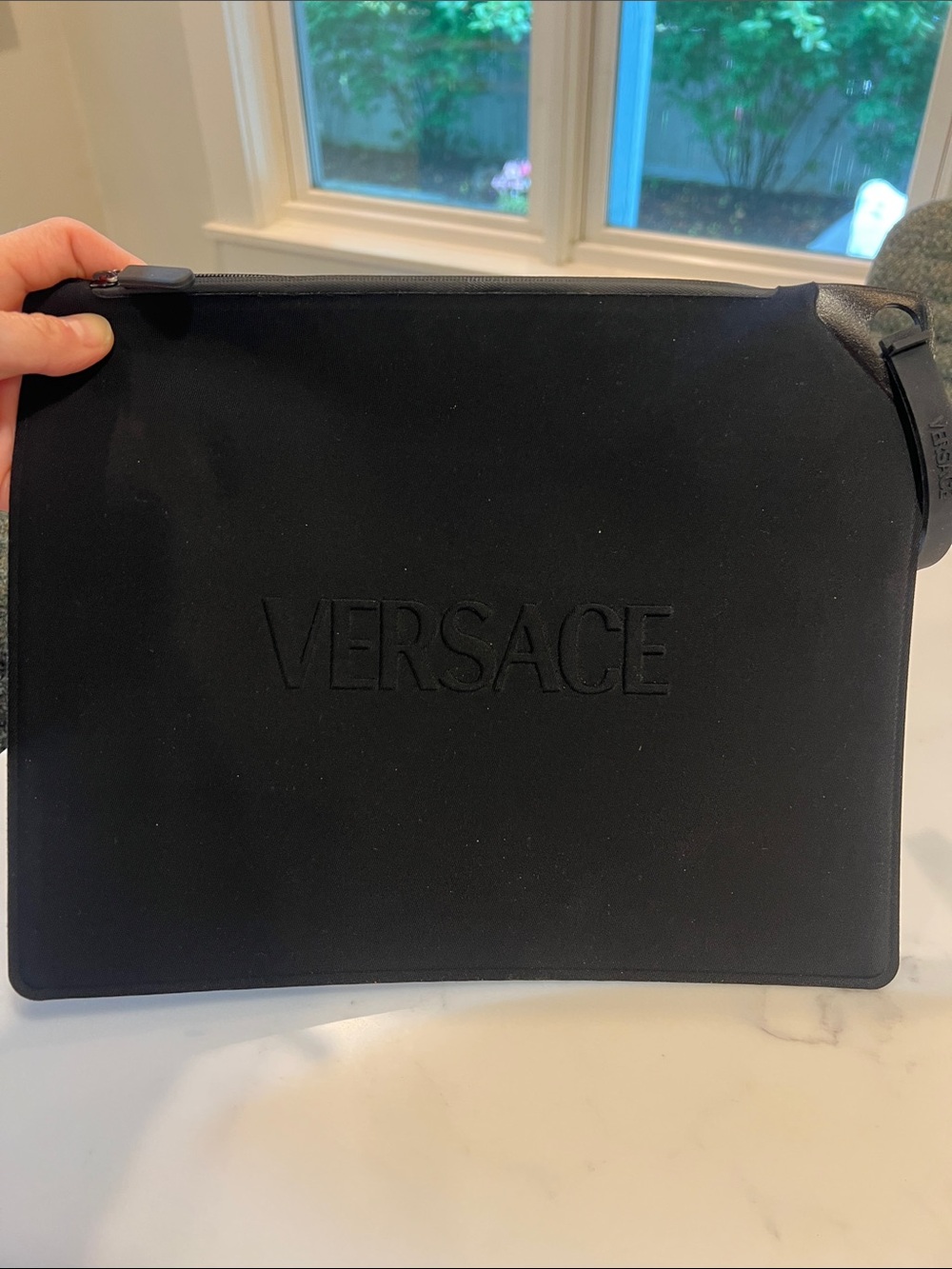 Versace Black waterproof wet bag swimsuit bag